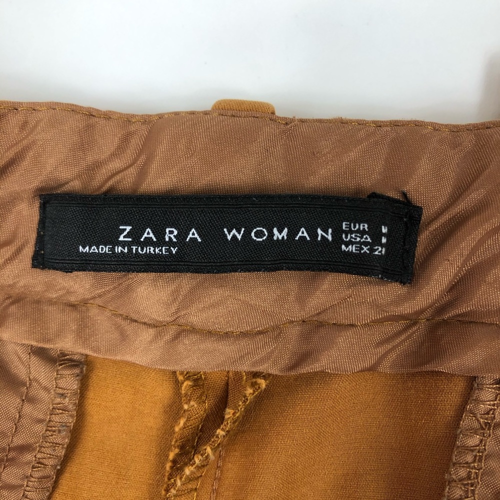 Zara Gold Side Zip skinny ankle Trouser Pants - Picture 3 of 4